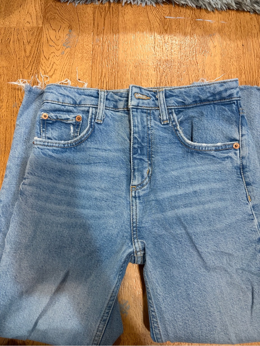 Zara High-Rise Light Blue Denim Jeans